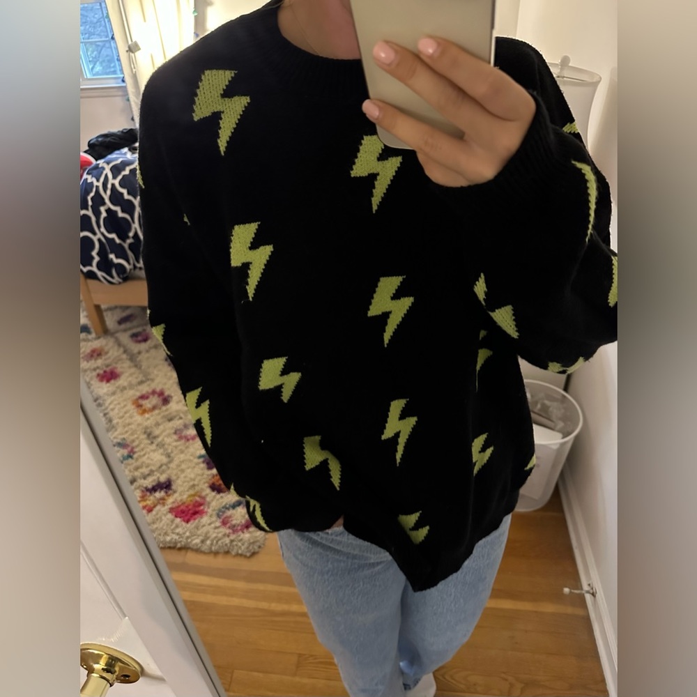 Lighting bolt sweatshirt.